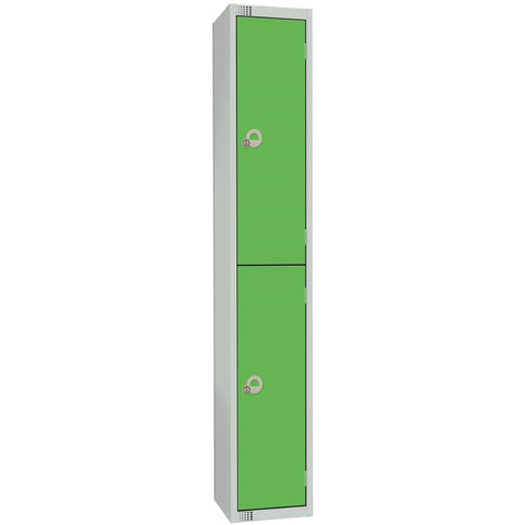 Elite Double Door Electronic Combination Locker with Sloping Top Green