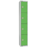 Elite Four Door Coin Return Locker with Sloping Top Green