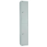 Elite Double Door Camlock Locker with Sloping Top Grey