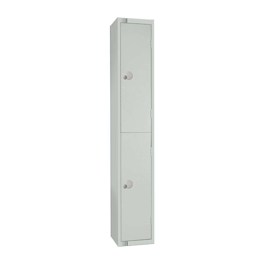 Elite Double Door Electronic Combination Locker with Sloping Top Grey