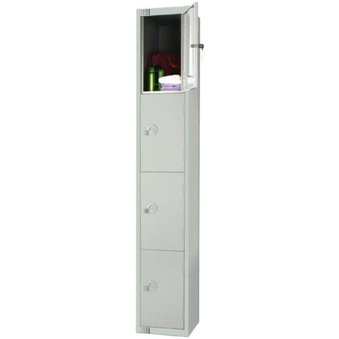 Elite Four Door Camlock Locker with Sloping Top Grey