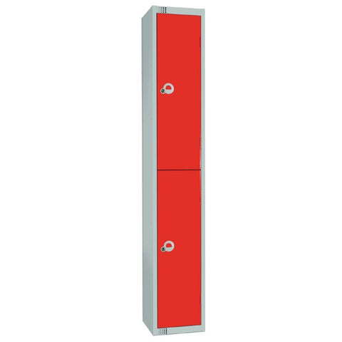 Elite Double Door Electronic Combination Locker with Sloping Top Red