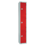 Elite Three Door Camlock Locker Red