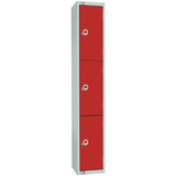 Elite Four Door Manual Combination Locker Locker Red with Sloping Top