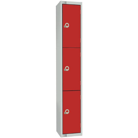 Elite Four Door Manual Combination Locker Locker Red with Sloping Top