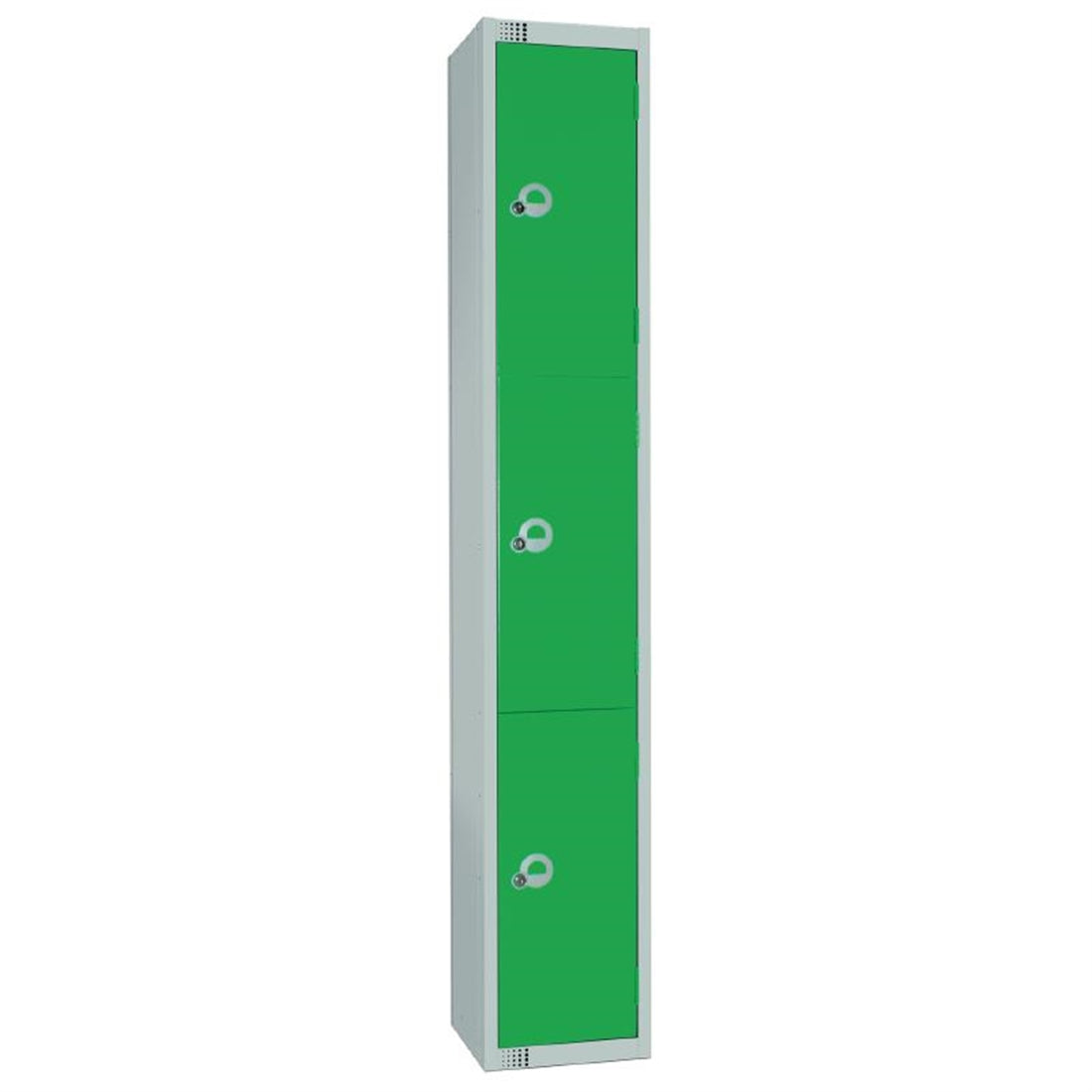 Elite Three Door Coin Return Locker Green