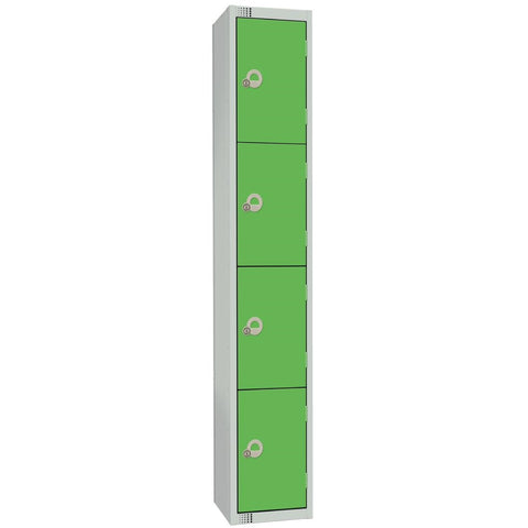 Elite Four Door Electronic Combination Locker with Sloping Top Green