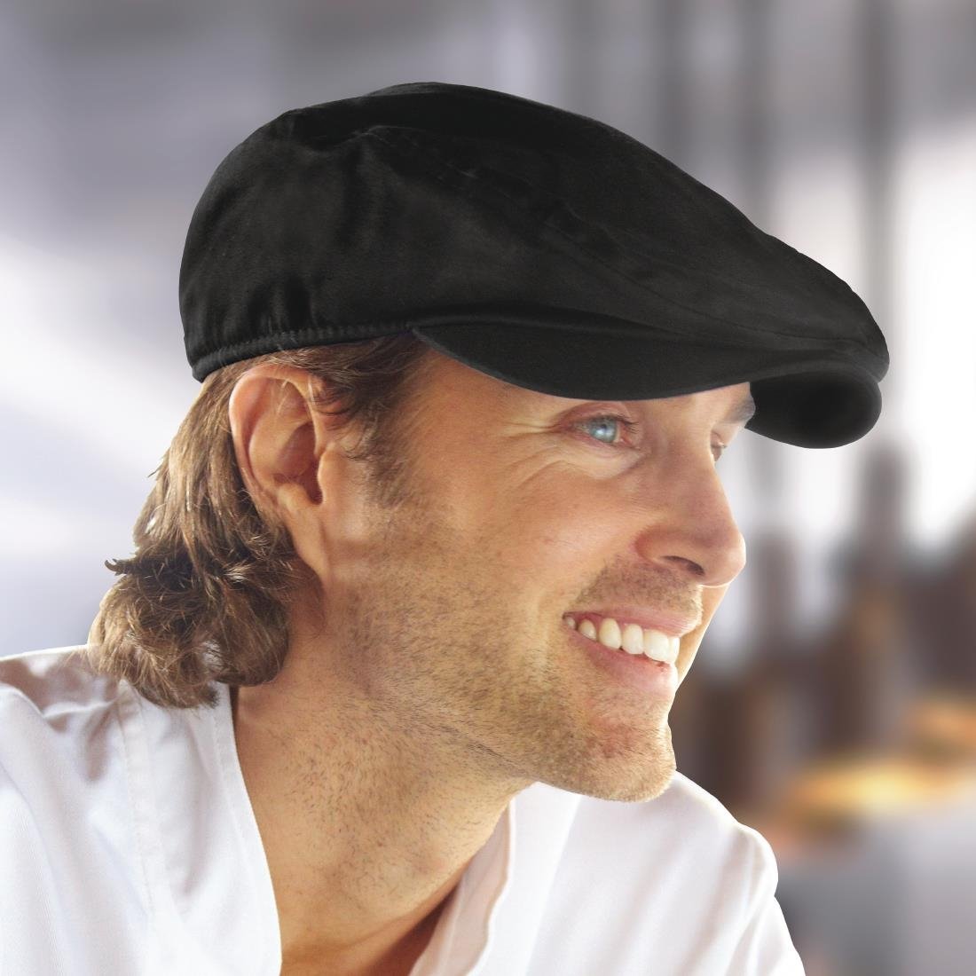 Chef Works Flat Cap Black M