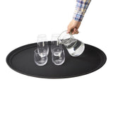 Olympia Kristallon Polypropylene Oval Non-Slip Tray Black 685mm