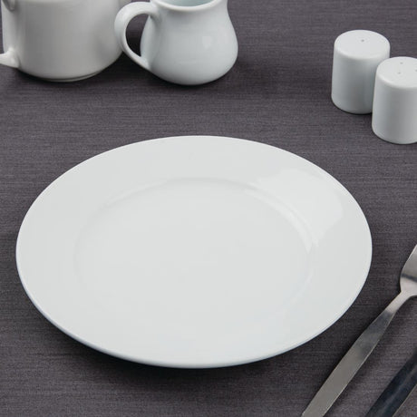 Olympia Athena Wide Rimmed Plates 228mm White (Pack of 12)