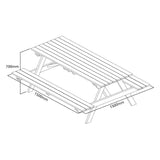 Rowlinson Wooden Picnic Bench 5ft