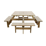 Rowlinson Square Wooden Picnic Table 6.5ft