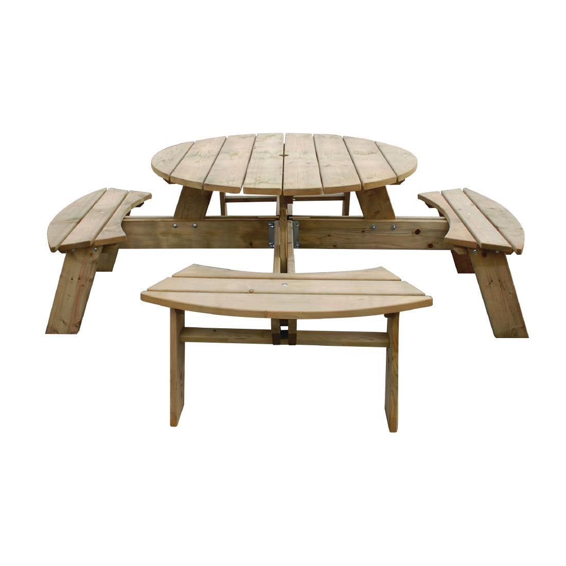 Rowlinson Round Wooden Picnic Table 6.5ft