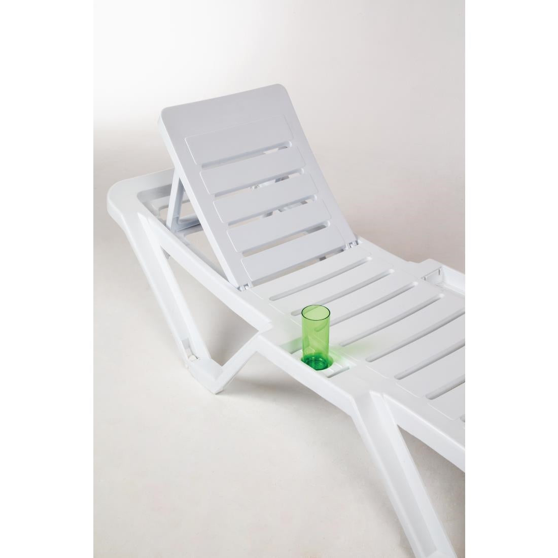 Polypropylene Sun Loungers White (Pack of 2)