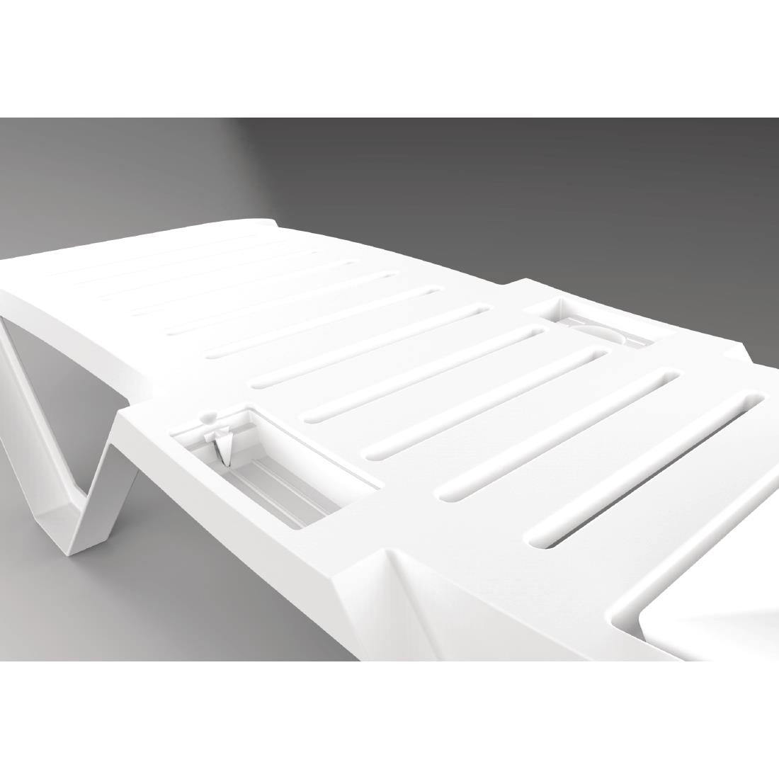 Polypropylene Sun Loungers White (Pack of 2)