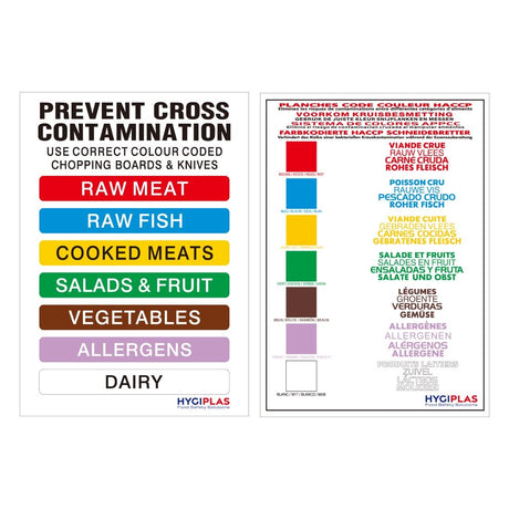 Hygiplas Low Density Chopping Board Set with Rack 450x300x10mm (Pack of 7)