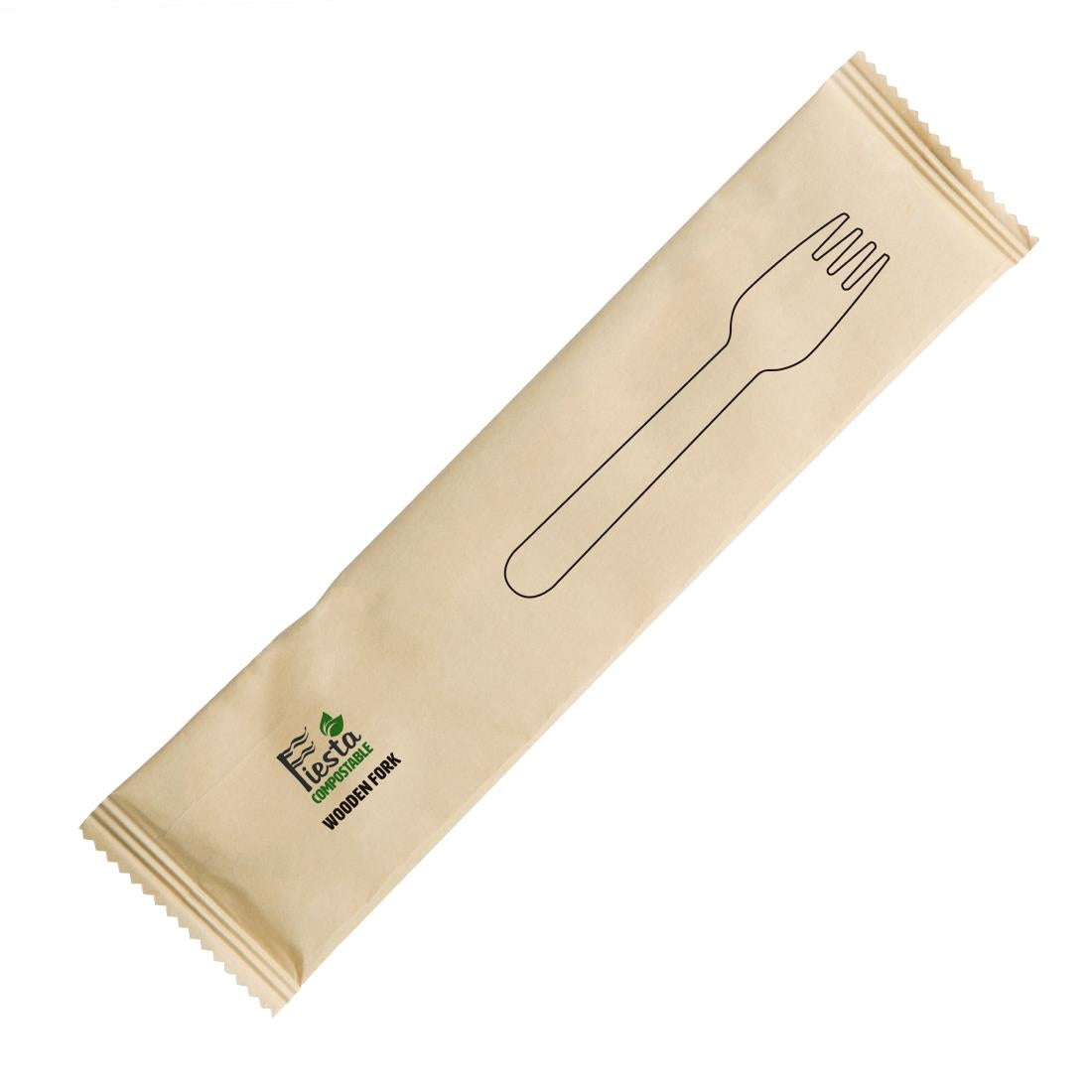 Fiesta Compostable Individually Wrapped Wooden Forks (Pack of 500)