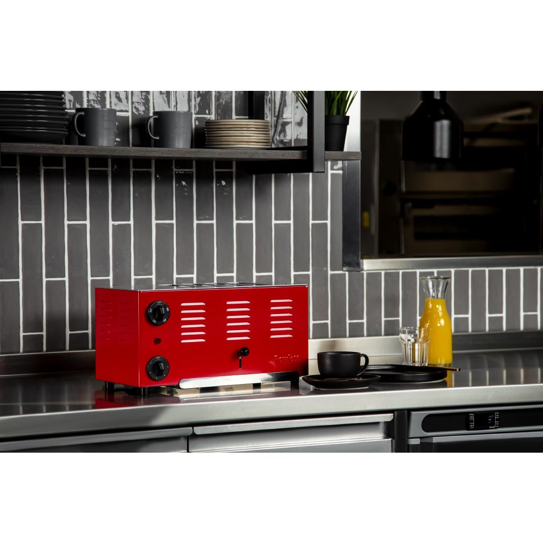 Rowlett Regent 4 Slot Toaster Traffic Red with 2x Additional Elements