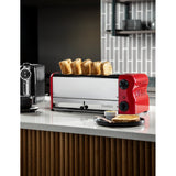 Rowlett Esprit 6 Slot Toaster Traffic Red w/2x Additional Elements & Sandwich Cage