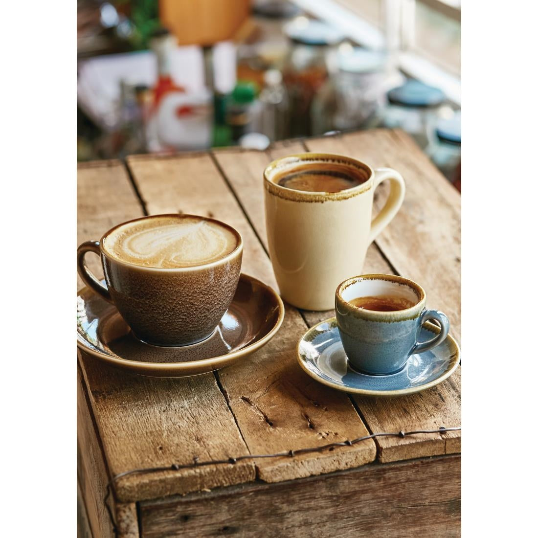 Olympia Kiln Cappuccino Cup Ocean 230ml (Pack of 6)