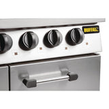 Buffalo 6 Burner Gas Oven Range with Castors