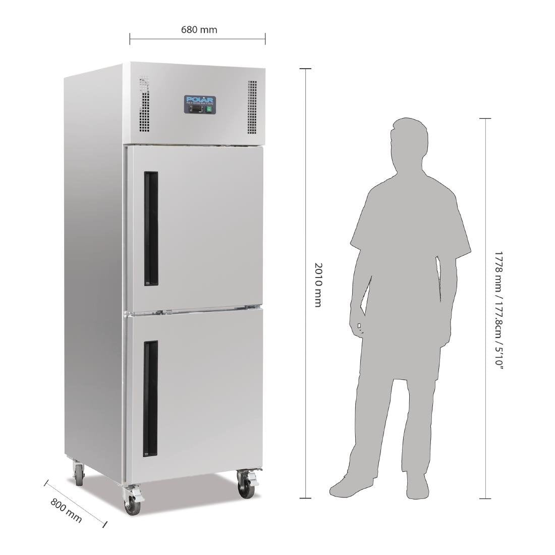 Polar G-Series Upright Stable Door Gastro Freezer 600Ltr