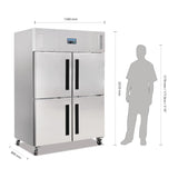 Polar Upright Double Stable Door Gastro Refrigerator 1200Ltr