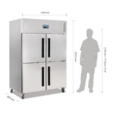 Polar Upright Double Stable Door Gastro Freezer 1200Ltr