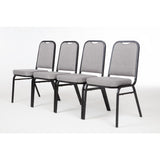 Bolero Square Back Banquet Chairs Black & Grey (Pack of 4)