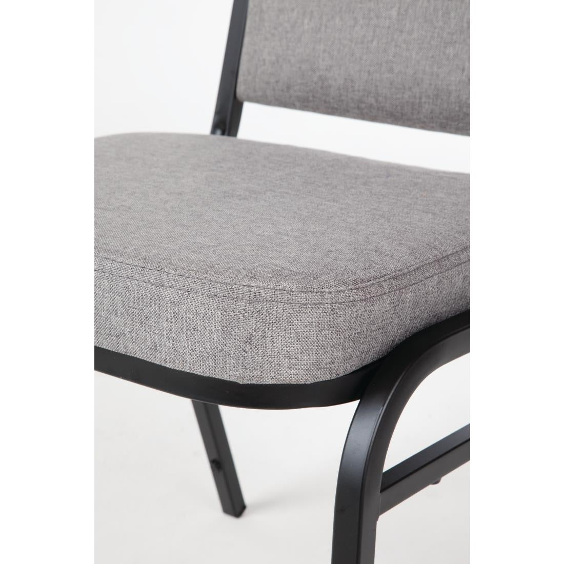 Bolero Square Back Banquet Chairs Black & Grey (Pack of 4)