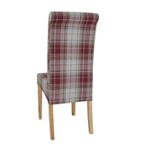 Bolero Austin Dining Chairs Wine Tartan (Pack of 2)