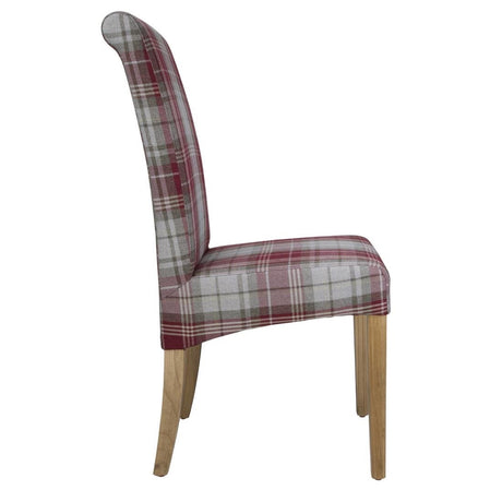 Bolero Austin Dining Chairs Wine Tartan (Pack of 2)