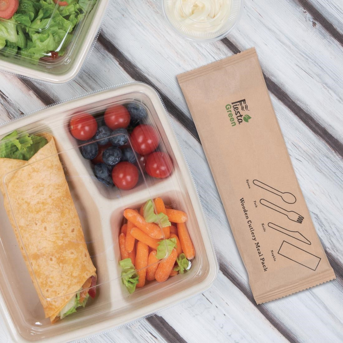 Fiesta Compostable Wooden Cutlery Meal Pack (Pack of 250)