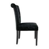 Bolero Black Crushed Velvet Dining Chair (Pack of 2)