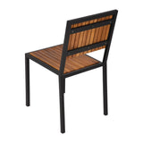 Bolero Steel & Acacia Wood Side Chair (Pack of 4)