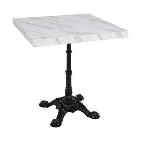 Bolero Pre-Drilled Square Table Top Marble Effect 700mm