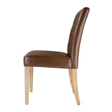 Bolero Chiswick Button Dining Chairs Tan Leather (Pack of 2)