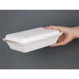 Fiesta Compostable Bagasse Hinged Food Containers 248mm (Pack of 250)