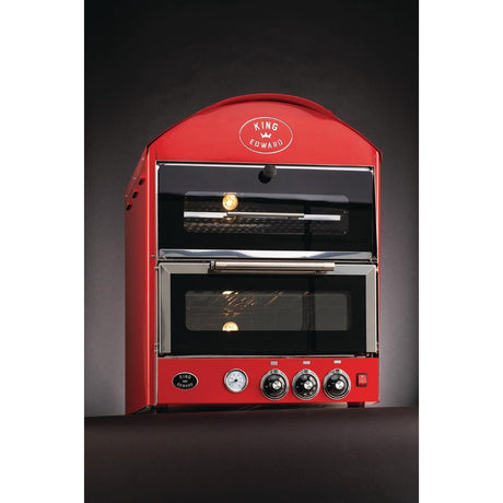 King Edward Pizza King Oven with Warmer Red PKIW/RED