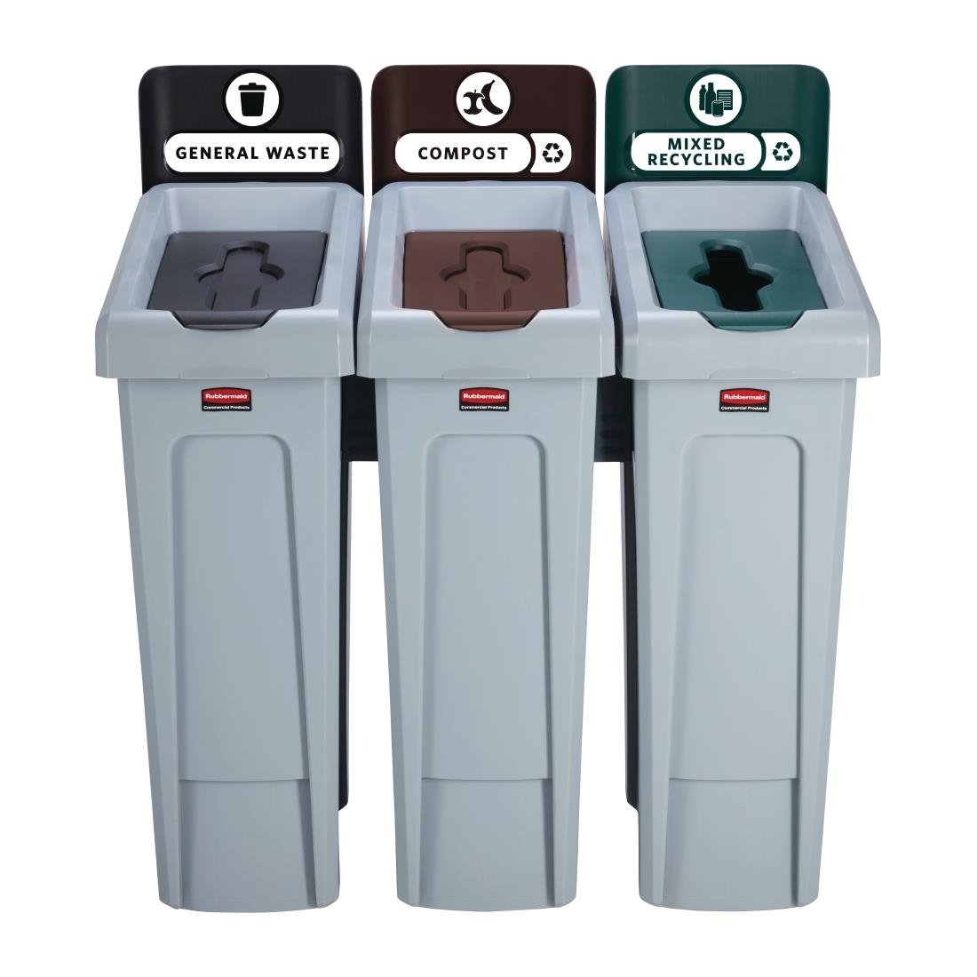 Rubbermaid Slim Jim Three Stream Recycling Station 87Ltr