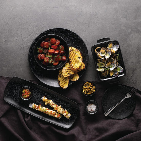 Churchill Menu Shades Caldera Ash Rectangular Plates 140mm (6 Pack)