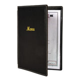 Olympia Faux Leather Menu Cover A5 Black