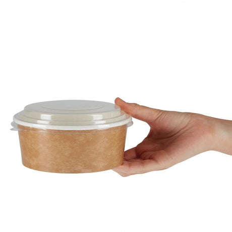 Colpac Recyclable Kraft Salad Pots With Lid Small 700ml / 24oz (Pack of 150)