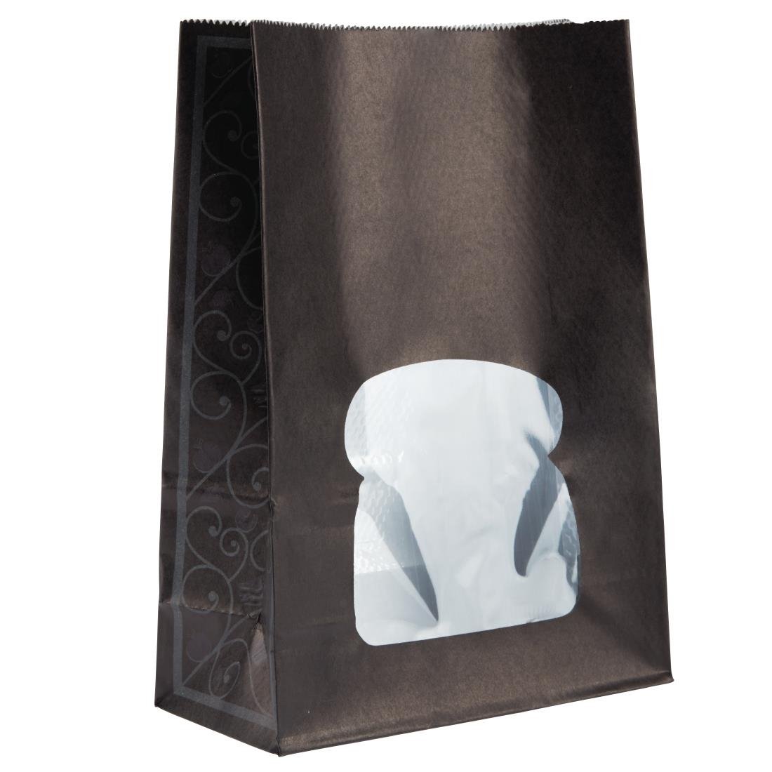 Colpac Recyclable Paper Sandwich Bags With Window Black (Pack of 250)