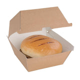 Fiesta Green Compostable Kraft Burger Boxes Large 112mm (Pack of 150)