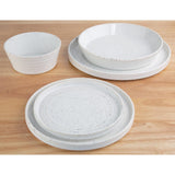 Olympia Cavolo Flat Round Bowls White Speckle 143mm (Pack of 6)