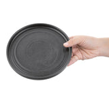 Olympia Cavolo Flat Round Plates Textured Black 180mm (Pack of 6)