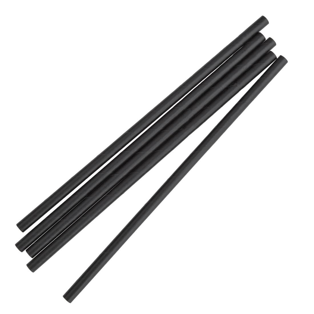 Fiesta Compostable Individually Wrapped Paper Straws Black (250 Pack)