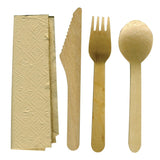 eGreen Individually Kraft Wrapped 4-in-1 Wooden Cutlery Set (Pack of 250)