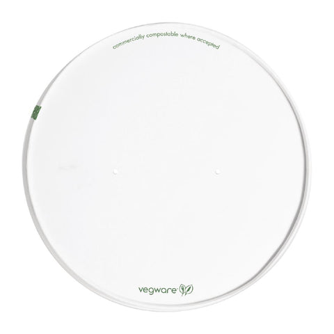 Vegware 185-Series Compostable Bon Appetit Wide PLA-lined Paper Food Bowl Lid (Pack of 300)